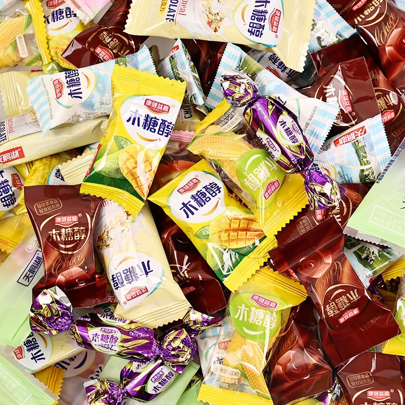 【專為糖友定制！年貨糖果！低熱量不升糖！】全家放心吃！糖友血糖高可吃！木糖醇糖果棒棒糖奶糖多種口味糖果零食